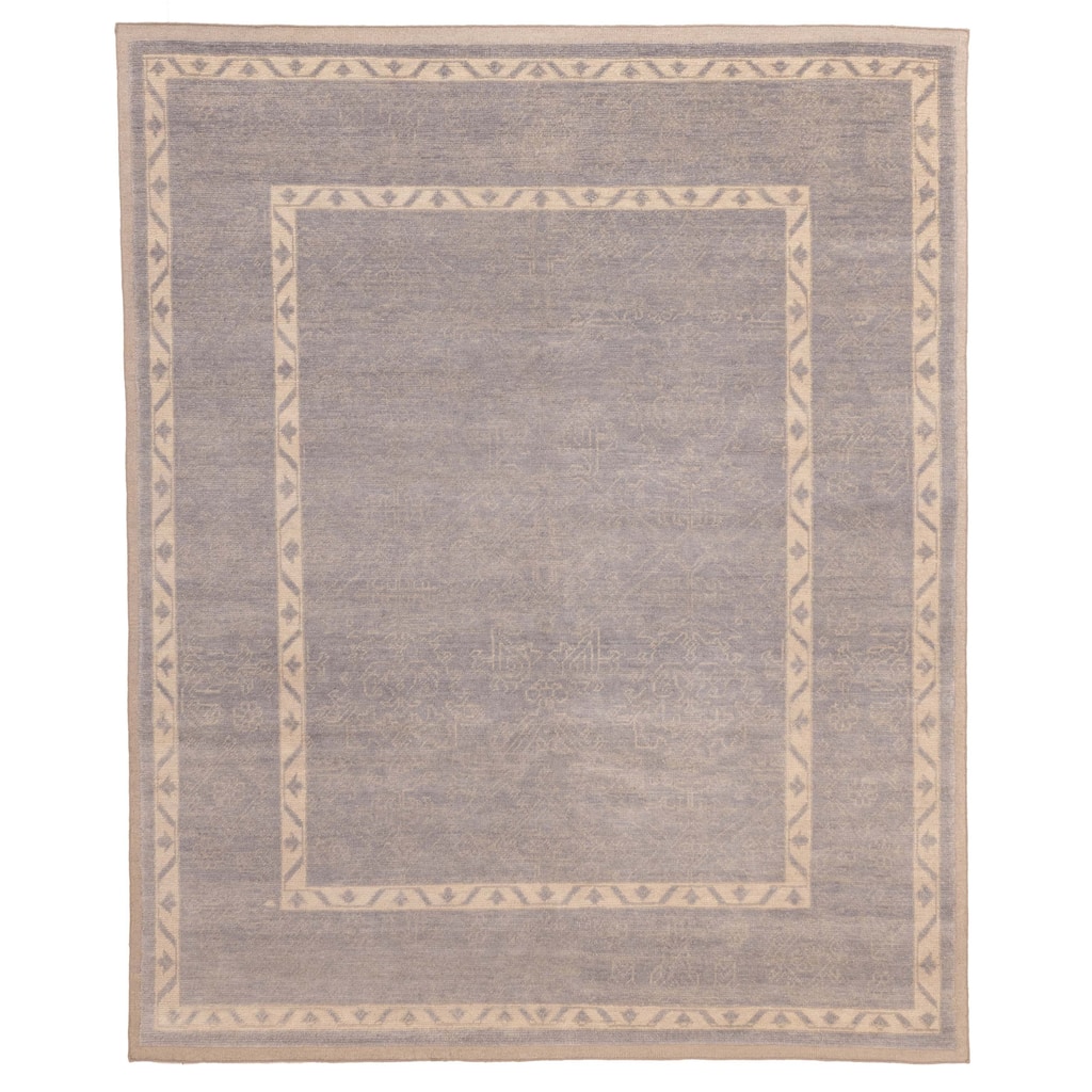 ECARPETGALLERY Hand-knotted Modern Oushak Grey Wool Rug - 8'1 x 9'10