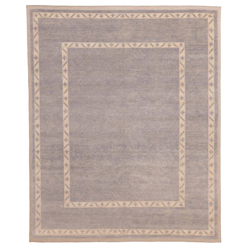 ECARPETGALLERY Hand-knotted Modern Oushak Grey Wool Rug - 8'1 x 9'10