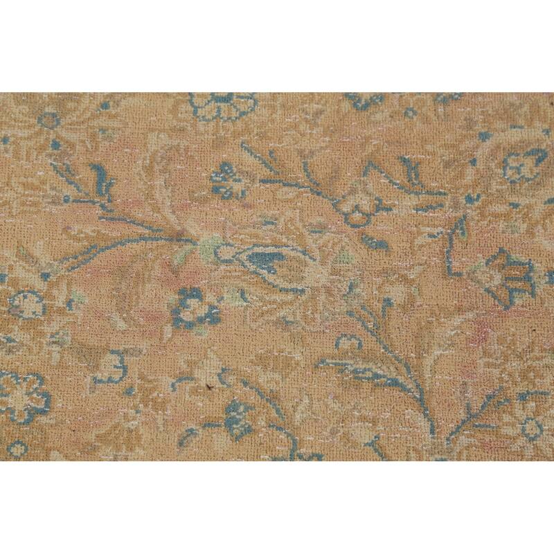 Traditional Mashad Persian Vintage Area Rug Handmade Wool Carpet - 9'7"x 13'3"