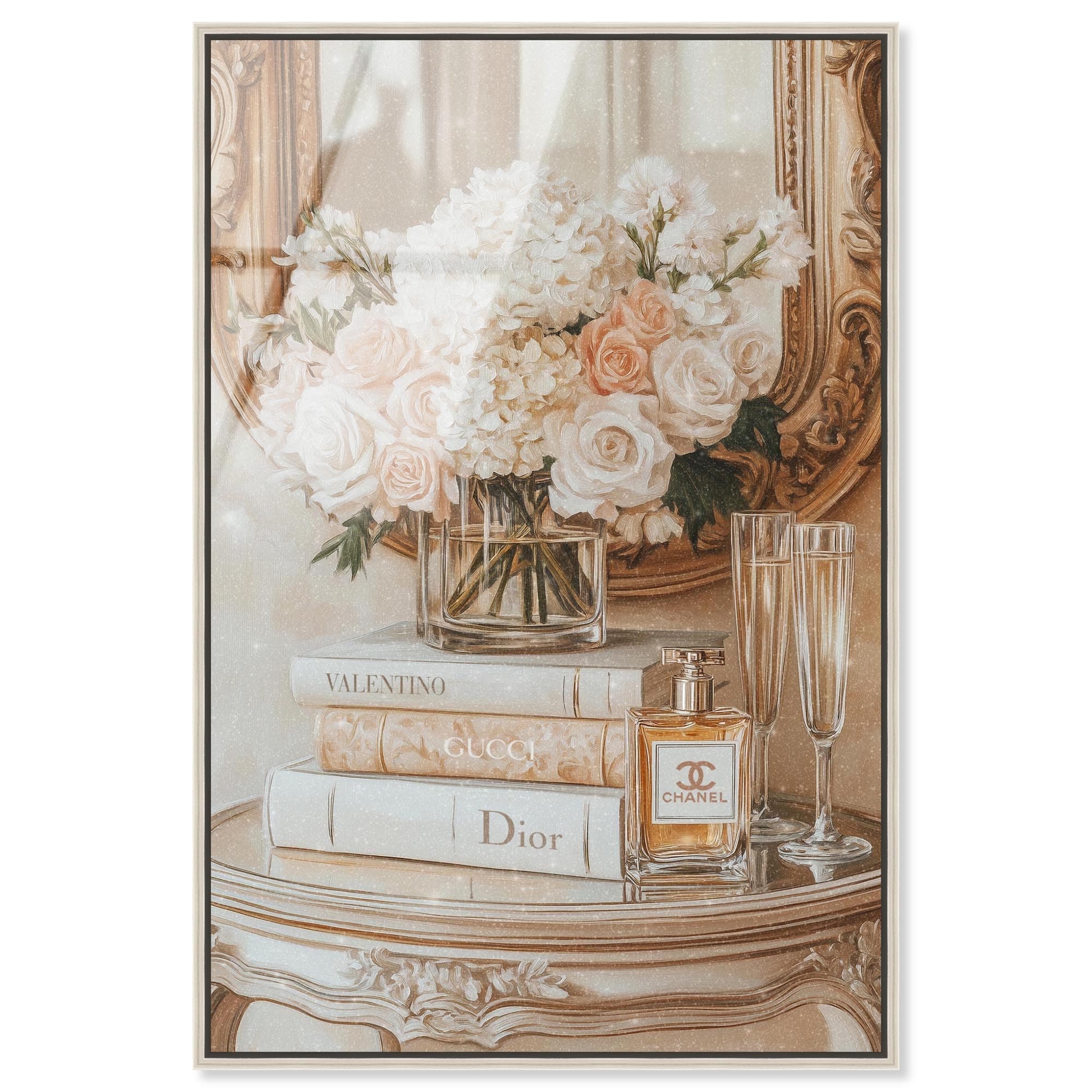 Mirror and Classy Glam Books Framed Acrylic Wall Art by Art Remedy