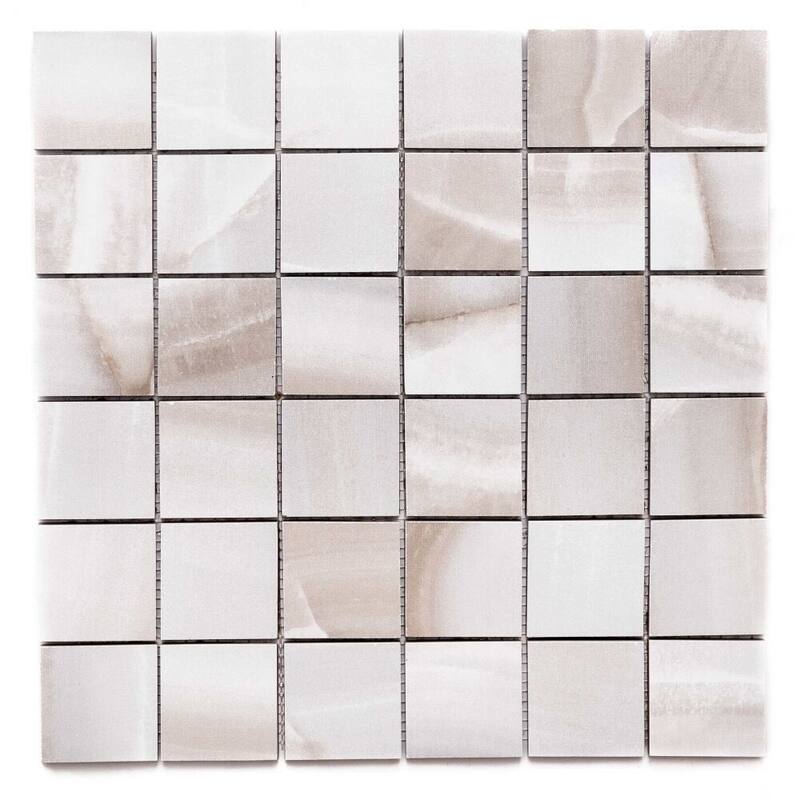 Amsterdam 2x2 Matte Porcelain Grid Mosaic Tile - Floor, Wall, Backsplash - 1 Sheet (1 Sq. ft.) - Caramel