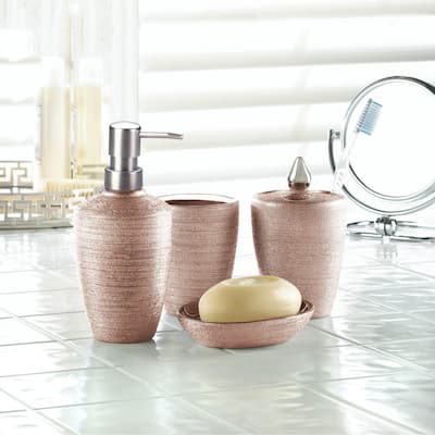 Bathroom Accessory Set Includes Soap Dispenser & Toothbrush Holder