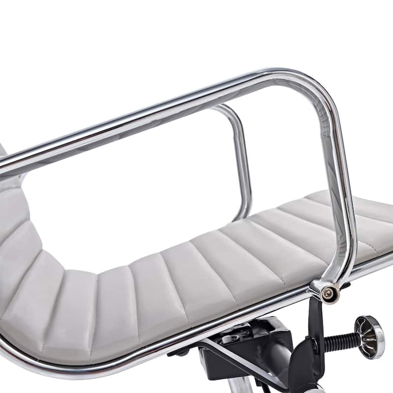 CAROCC Ribbed Computer Desk Office PU Chair Height Adjustable - N/A