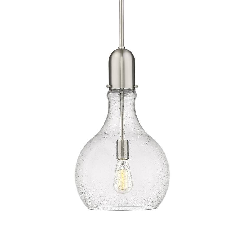 Innovations Lighting 492-1S-20-12 Amherst Pendant Amherst 12" Wide - Brushed Satin Nickel / Seedy