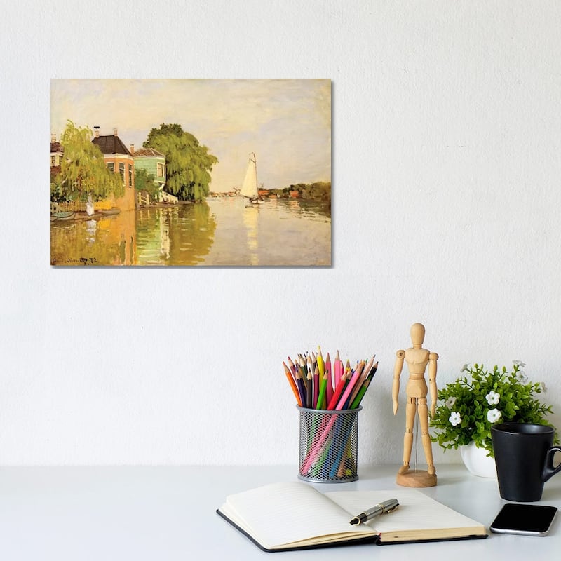 iCanvas "Houses On The Achterzaan" by Claude Monet Canvas Print - 8x12x0.75