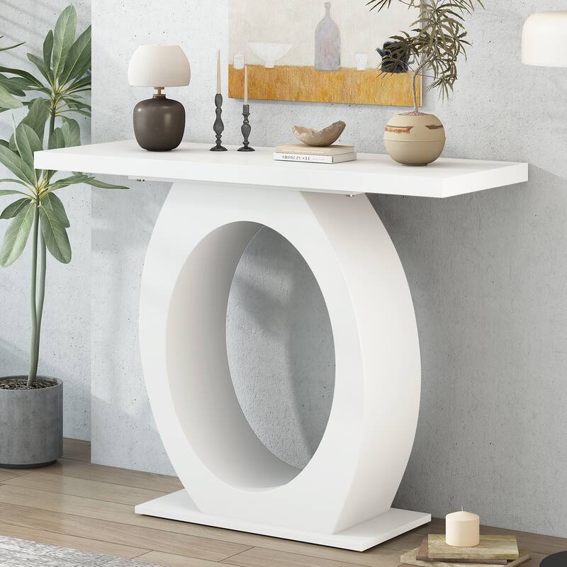 Mirod Stylish Modern Console Table with Egg-Shaped Base,Enhanced Stability and Durability