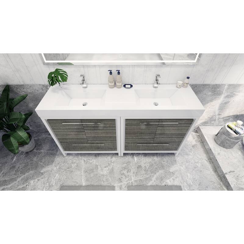 Dove 72'' Freestanding Vanity with Double Reinforced Acrylic Sink