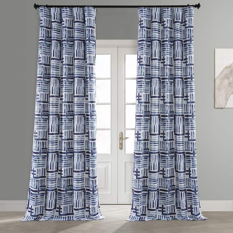 Exclusive Fabrics Modern Geometric Hashtag Blackout Room Darkening Curtain Panel Pair (2 Panels)