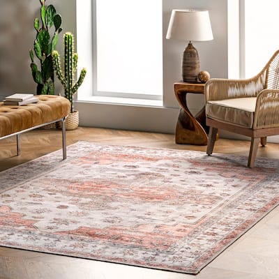 Nuloom Banks SpinClean Vintage Machine Washable Area Rug