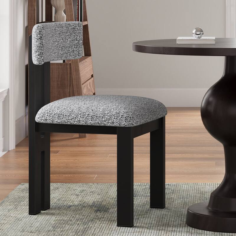 Modern Set of 2 Dining Chairs with Foam-Padded Backrest Seat, Metal Legs for Dining Room Living Room and Café