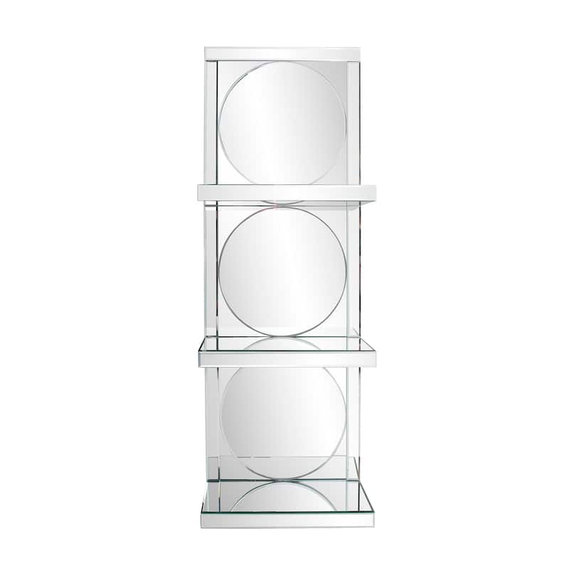 Allan Andrews Beveled Multi Mirrored 3 Tier Wall Shelf - 39"H x 14"W x 8"D