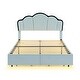 preview thumbnail 28 of 28, Beige Full Upholstered Bed with LED and Two Drawers