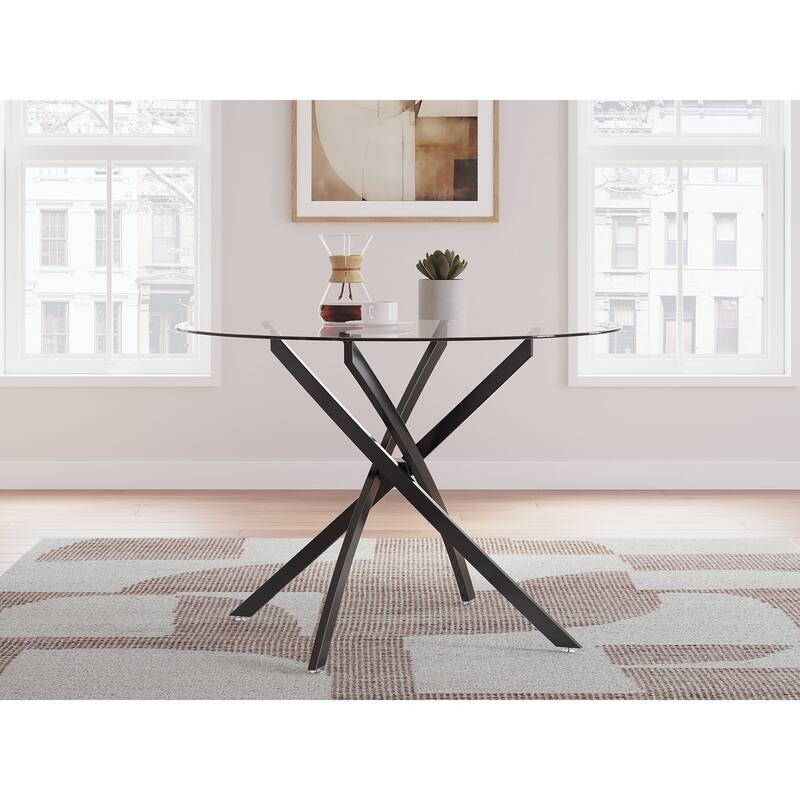 Signature Design by Ashley Pharwynn Black Dining Table - 42" W x 42" D x 30" H