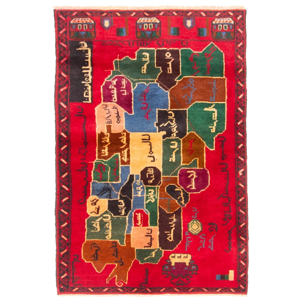 ECARPETGALLERY Hand-knotted Teimani Red Wool Rug - 2'9 x 4'2