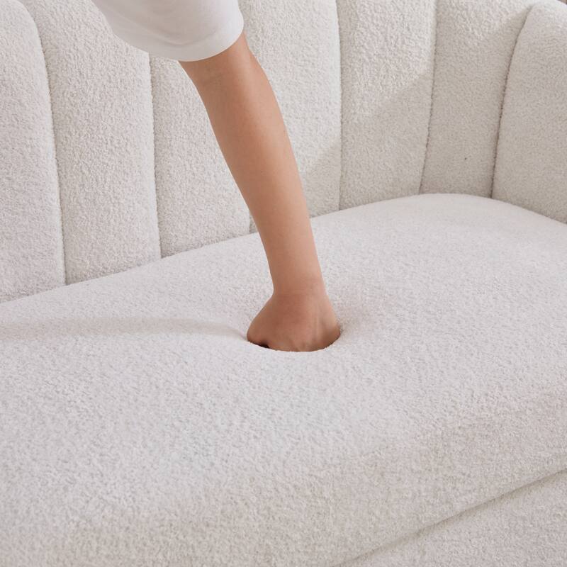 50.1" W Loveseat Sofa,Mid-Century Modern Chenille Sofa with Metal Legs
