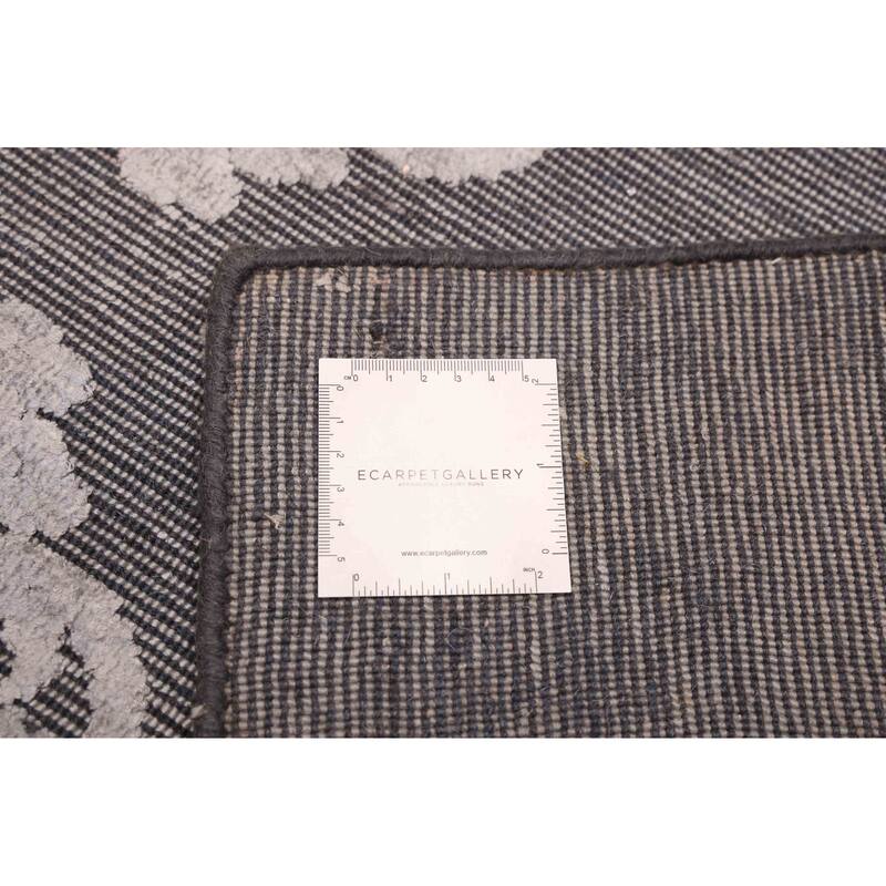 ECARPETGALLERY Hand Loomed Elysian Dark Grey Viscose, Wool Rug - 8'3 x 9'9