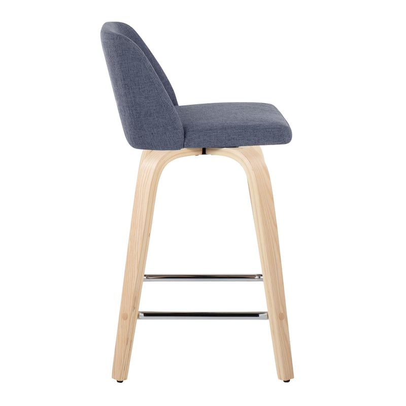 Carson Carrington Vallberga 24" Counter Stool with Natural Wood Base (Set of 2)