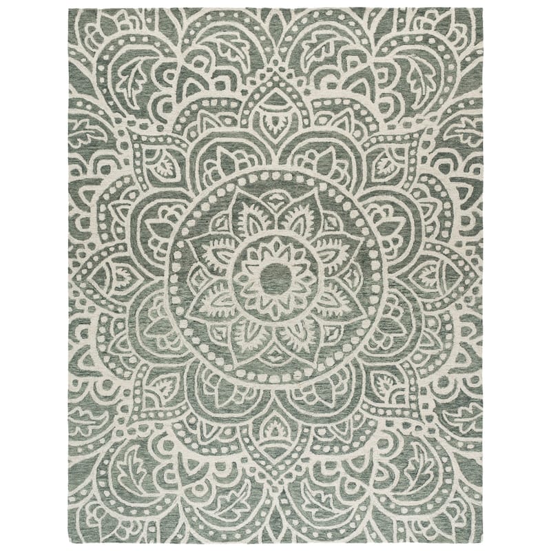 SAFAVIEH Handmade Metro Ehtel Wool Rug - 8' x 10' - Green/Ivory