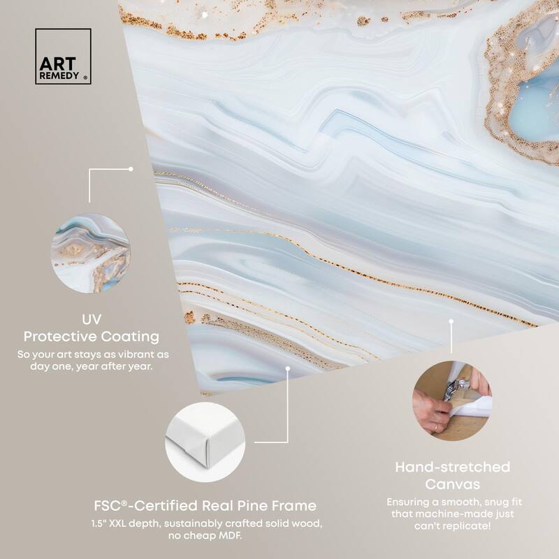 Icy Glitter Stone I Canvas by Art Remedy, Gallery Wrapped