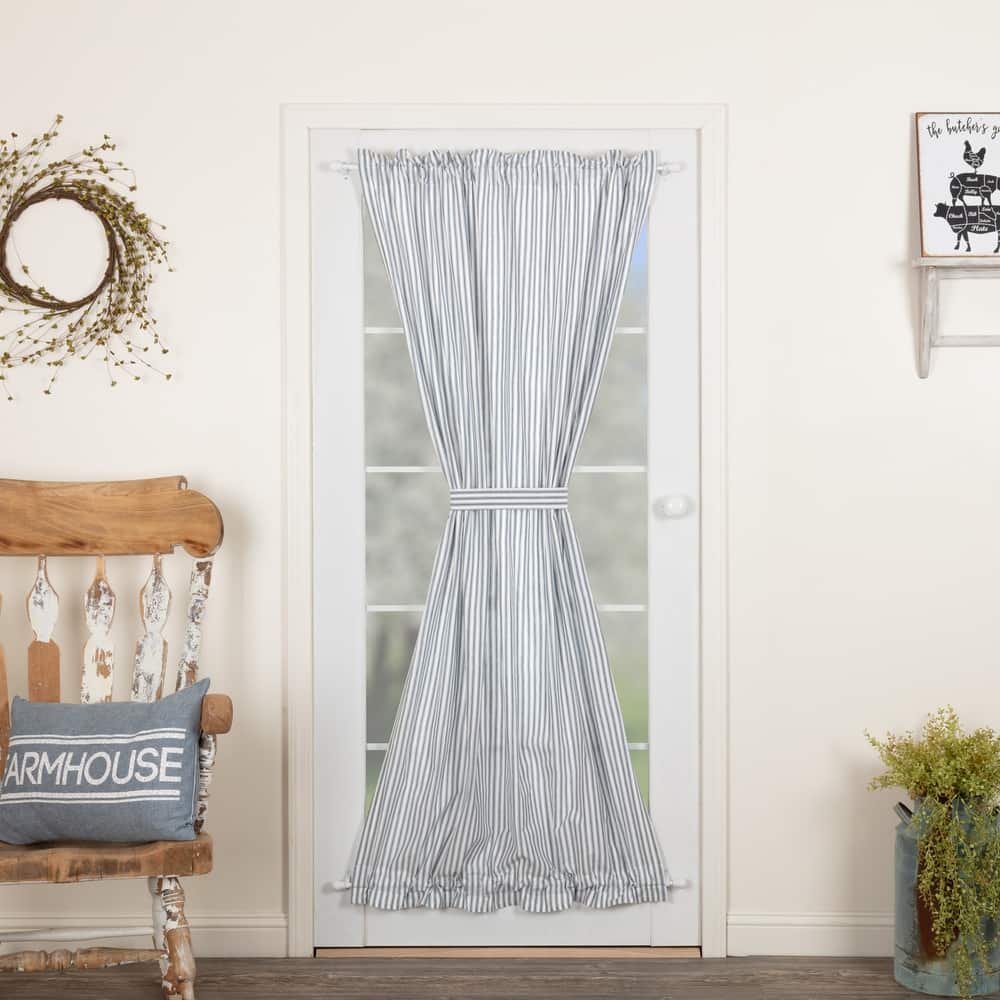 Sawyer Mill Ticking Stripe Door Panel - Door Panel 72x40 - Door Panel 72x40