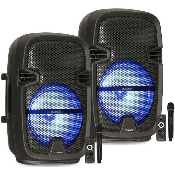 Shop Pair Of Bt 08sp2 Boytone 8 Portable Bluetooth Pa Speaker Rechargeable Karaoke Wireless Microphone Tws Wireless To Connect Overstock 30426334