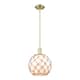 Option Antique Brass / White Glass with Brown Rope