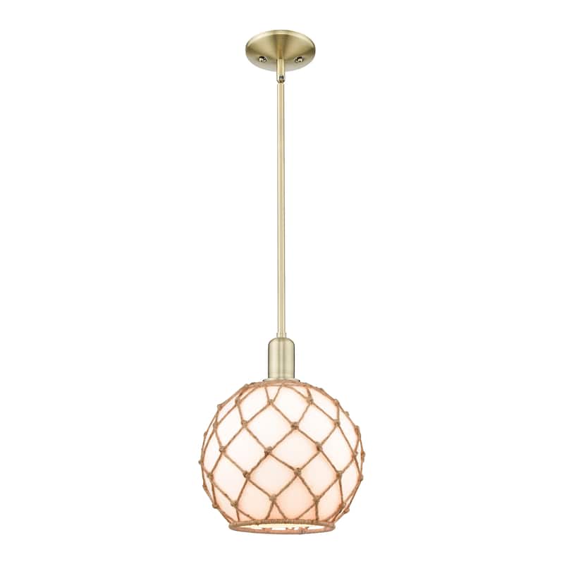 Innovations Lighting Endless Possibilities Arcadia - Farmhouse Rope - 1 Light 10" Stem Hung Mini Pendant