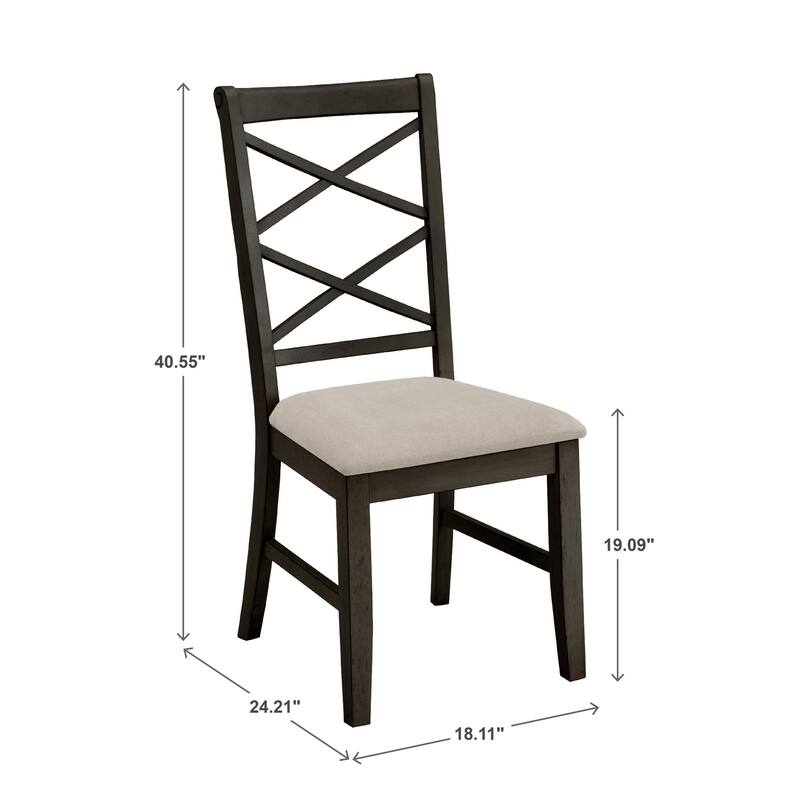 Eleanor Two-tone Wood Finish 78" Dining Set with Double Cross Back Chairs by iNSPIRE Q Classic