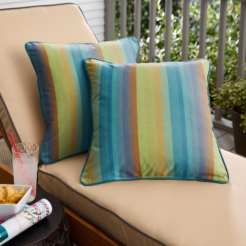 Sunbrella Astoria Lagoon/ Spectrum Peacock Indoor/ Outdoor Pillow Set