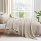 preview thumbnail 2 of 4, Organic Cotton Waffle Weave Bed Blanket, Breathable Textured Blanket for All Season