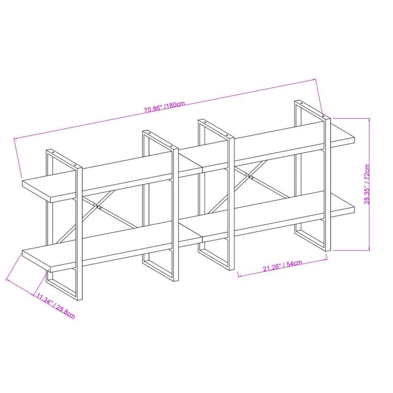 2-Tier longer with open shelving by DAVEE FURNITURE INC - 70.86*28.35*11.34 inches