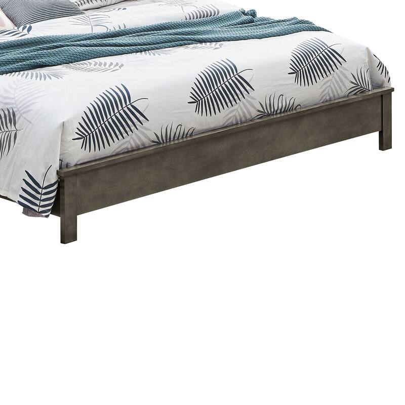 Padded Faux Leather Panel Queen Bed - 87" - Gray