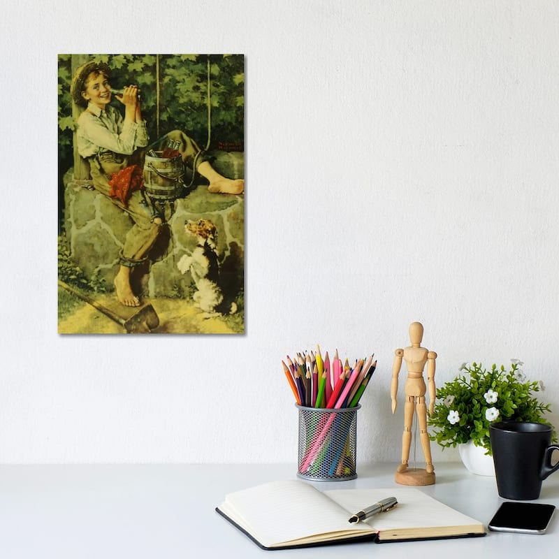 iCanvas "Fresh from the Well" by Norman Rockwell Canvas Print - 12x8x0.75