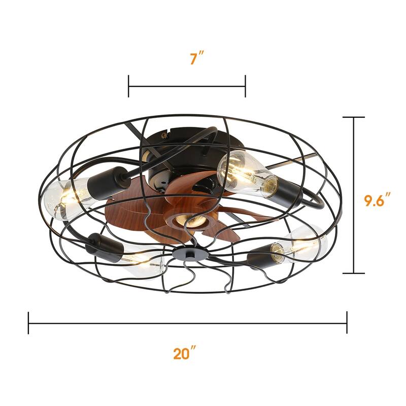 20 Inch Led Ceiling Fan With 6 Speed Wind