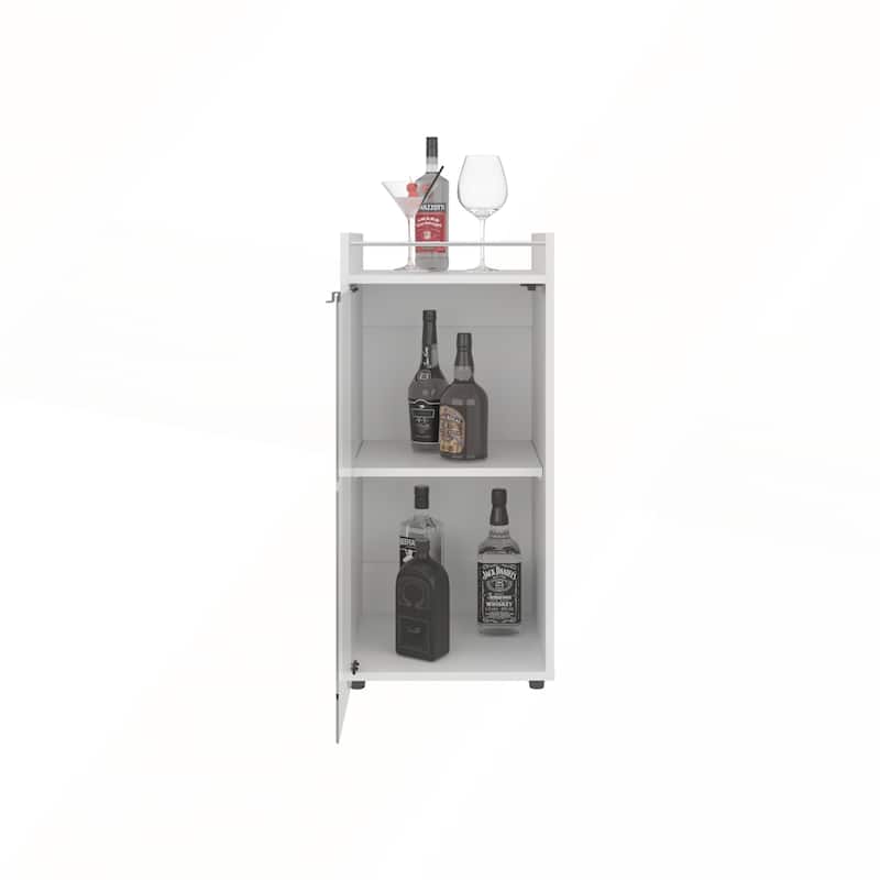 Theba Minibar Cabinet with Two Doors and Open Shelf for Modern Bar Storage