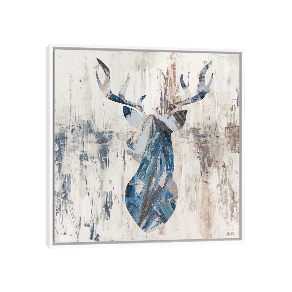 iCanvas "Blue Rhizome Deer Bust" by Ann Marie Coolick Framed Canvas Print