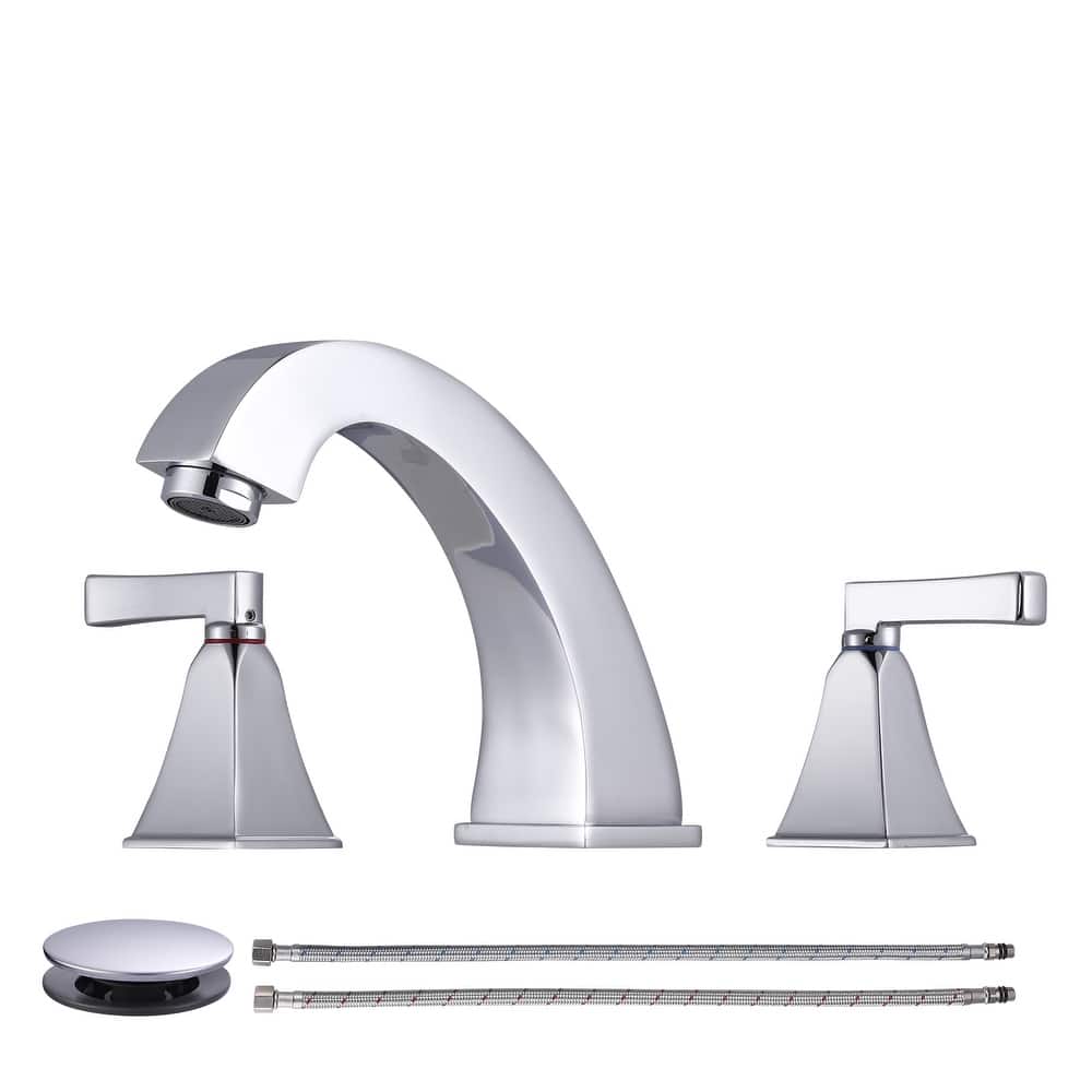 WOWOW 8 in. Widespread Double Handle Bathroom Faucet