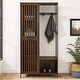 preview thumbnail 3 of 7, Middlebrook Designs 72-Inch Slat Door Hall Tree Dark Walnut