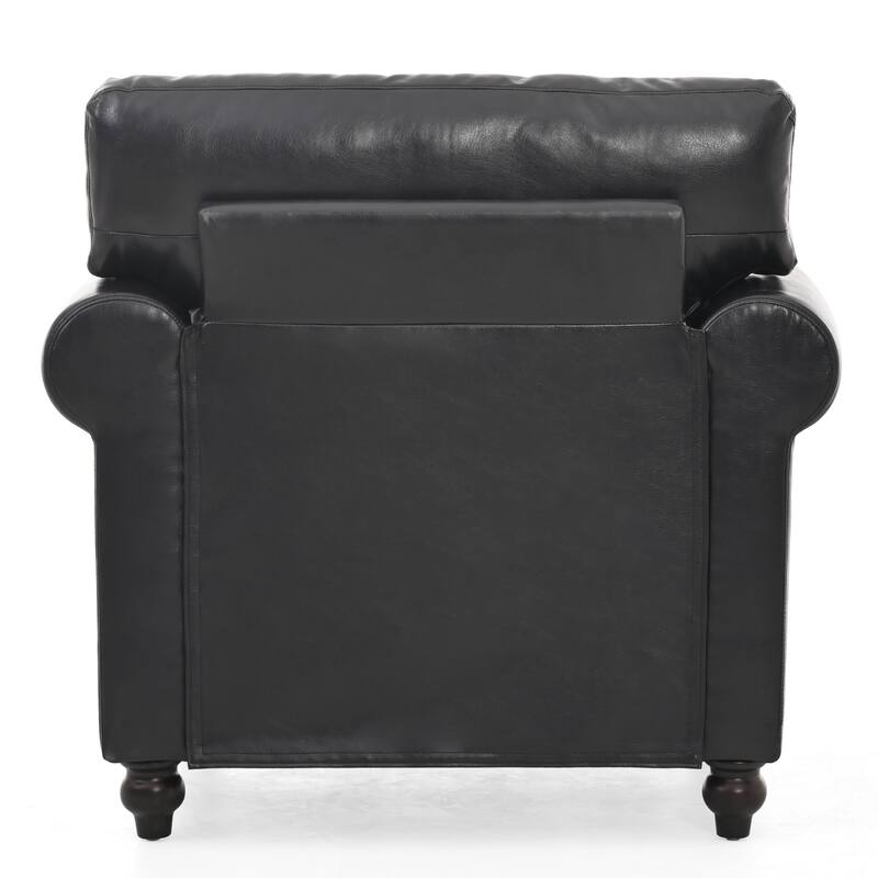 Black PU 37.4" Accent Chair with Nailheads