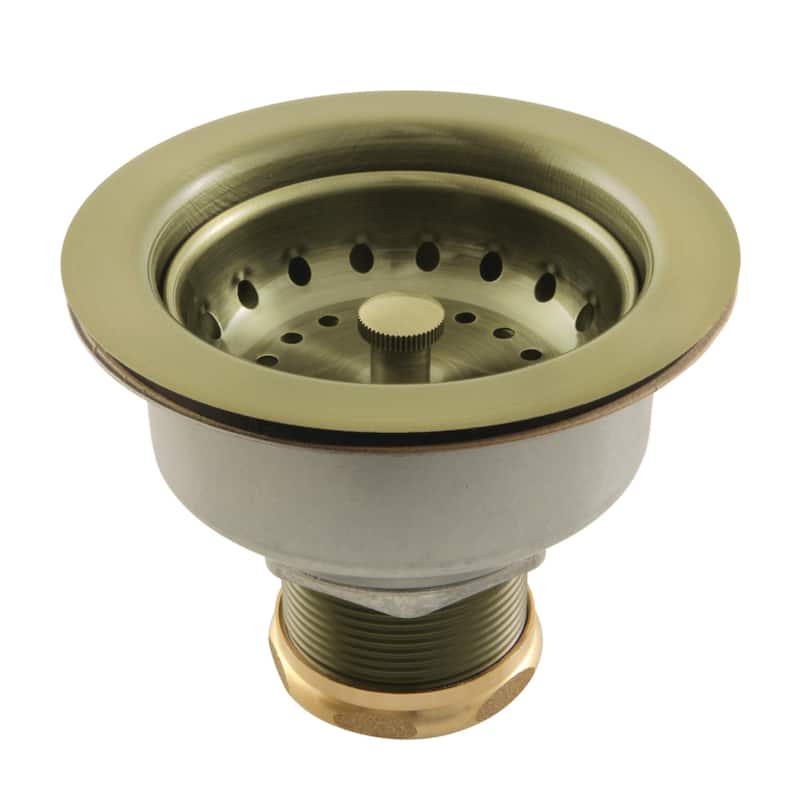 Tacoma Snap-N-Tite Sink Basket Strainer - Antique Brass
