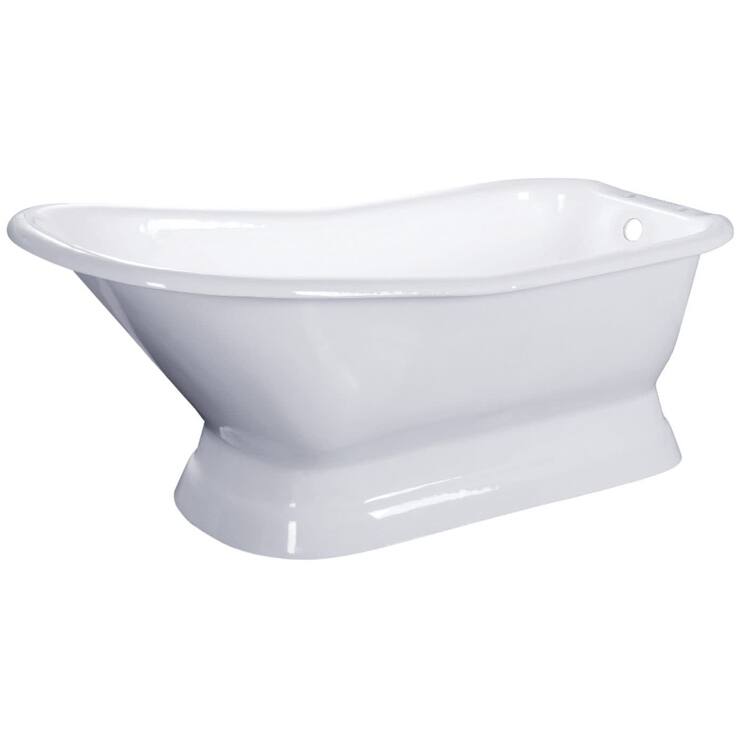 Kingston Brass Aqua Eden 66" Cast Iron Free Standing Tub with 7" - White