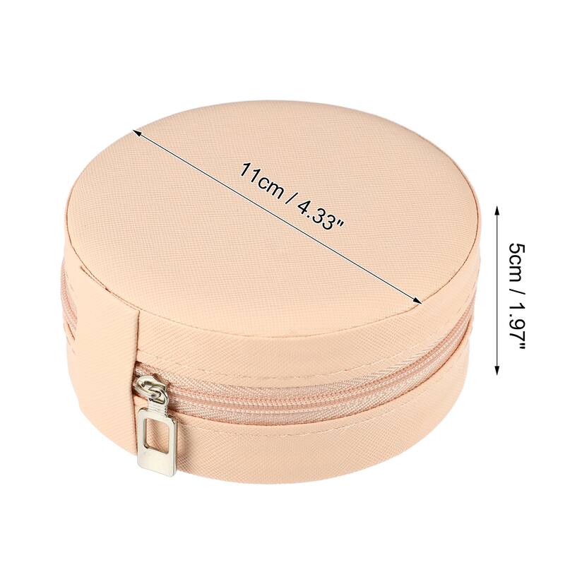 Portable Round Jewelry Box Jewelry Organizer Box for Travel for Trip 1 Pcs