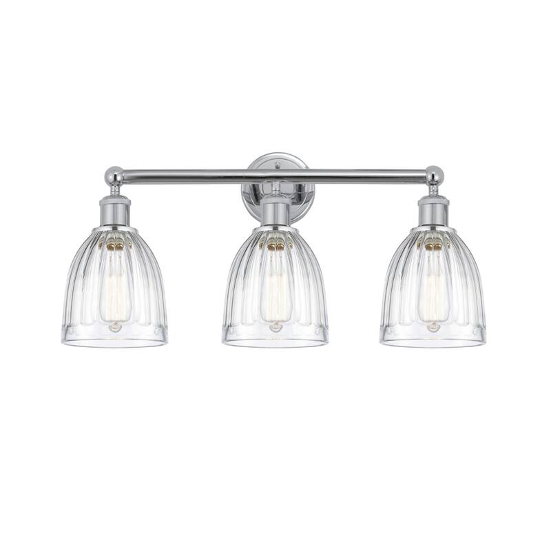 Innovations Lighting 616-3W-12-24 Brookfield Vanity Brookfield 3 Light - Polished Chrome / Clear