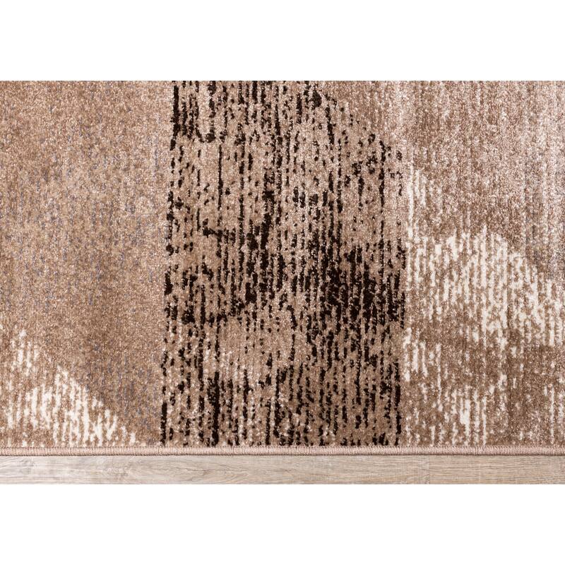 May Collection - Brown/Taupe Distressed Geometric Rug