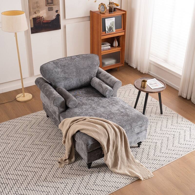 43.3" Chenille Upholstered Sofa Lounge Chair