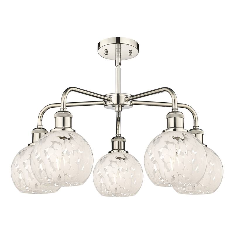 Innovations Lighting 516-5C-14-24-White Mouchette-Indoor Chandelier