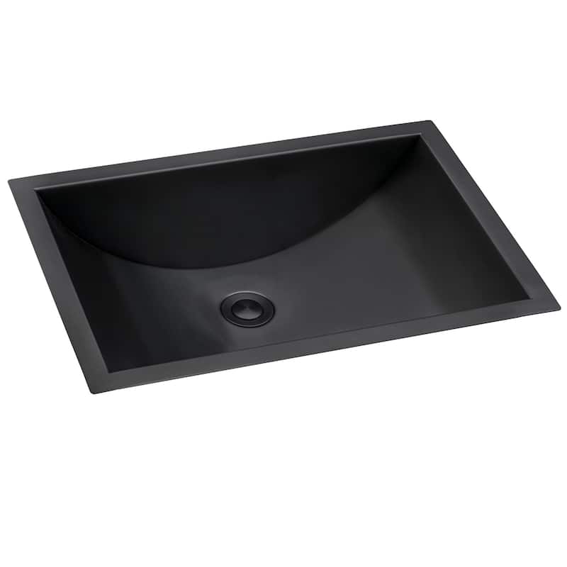 Ruvati 18 x 12 inch Gunmetal Black Stainless Steel Rectangular Bathroom Sink Undermount - 20" x 14" - 20" x 14"