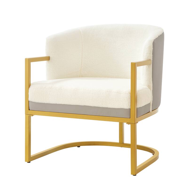 Christopher Knight Home - Modern Upholstered Accent Chair with Gold Metal Frame