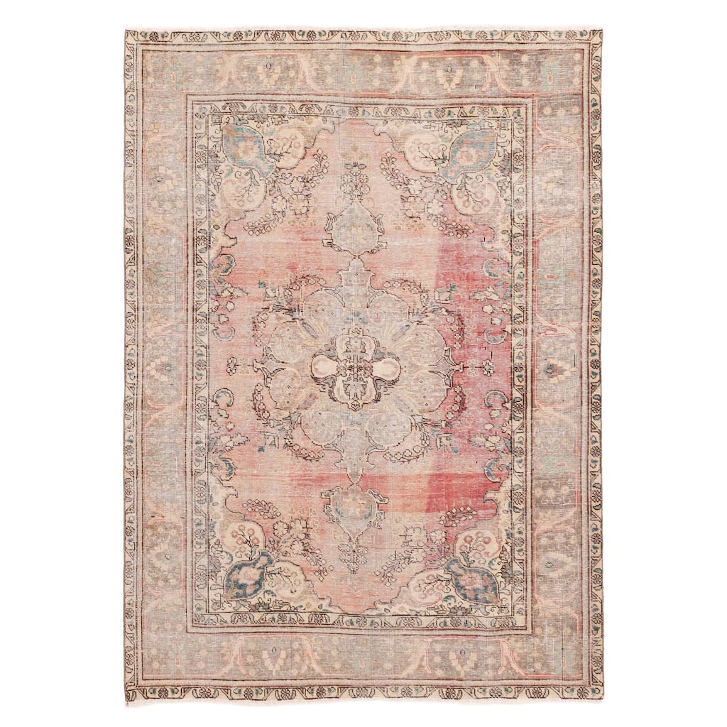 ECARPETGALLERY Hand-knotted Antalya Vintage Red Wool Rug - 6'5 x 9'2