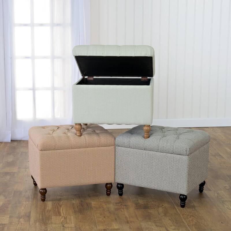 HomePop Medium Tufted Storage Ottoman